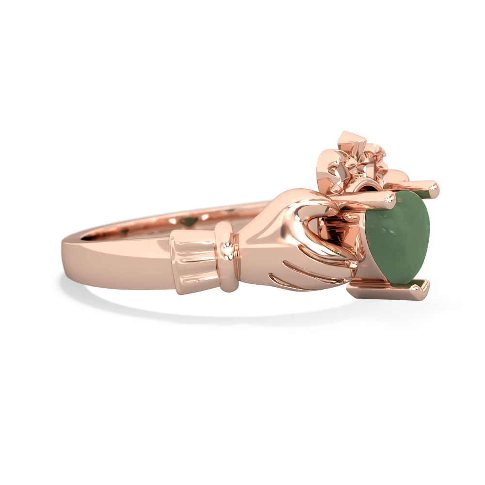 Jade Claddagh 14K Rose Gold ring R2370