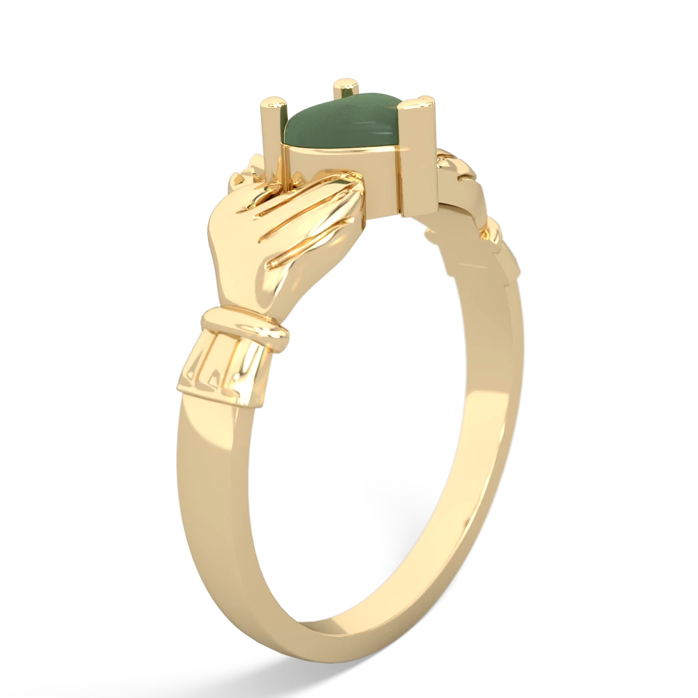 Jade Claddagh 14K Yellow Gold ring R2370