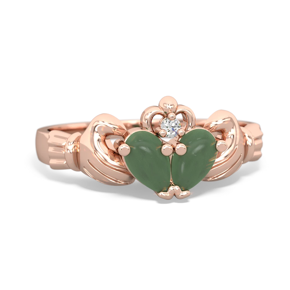 Jade 'Our Heart' Claddagh 14K Rose Gold ring R2388