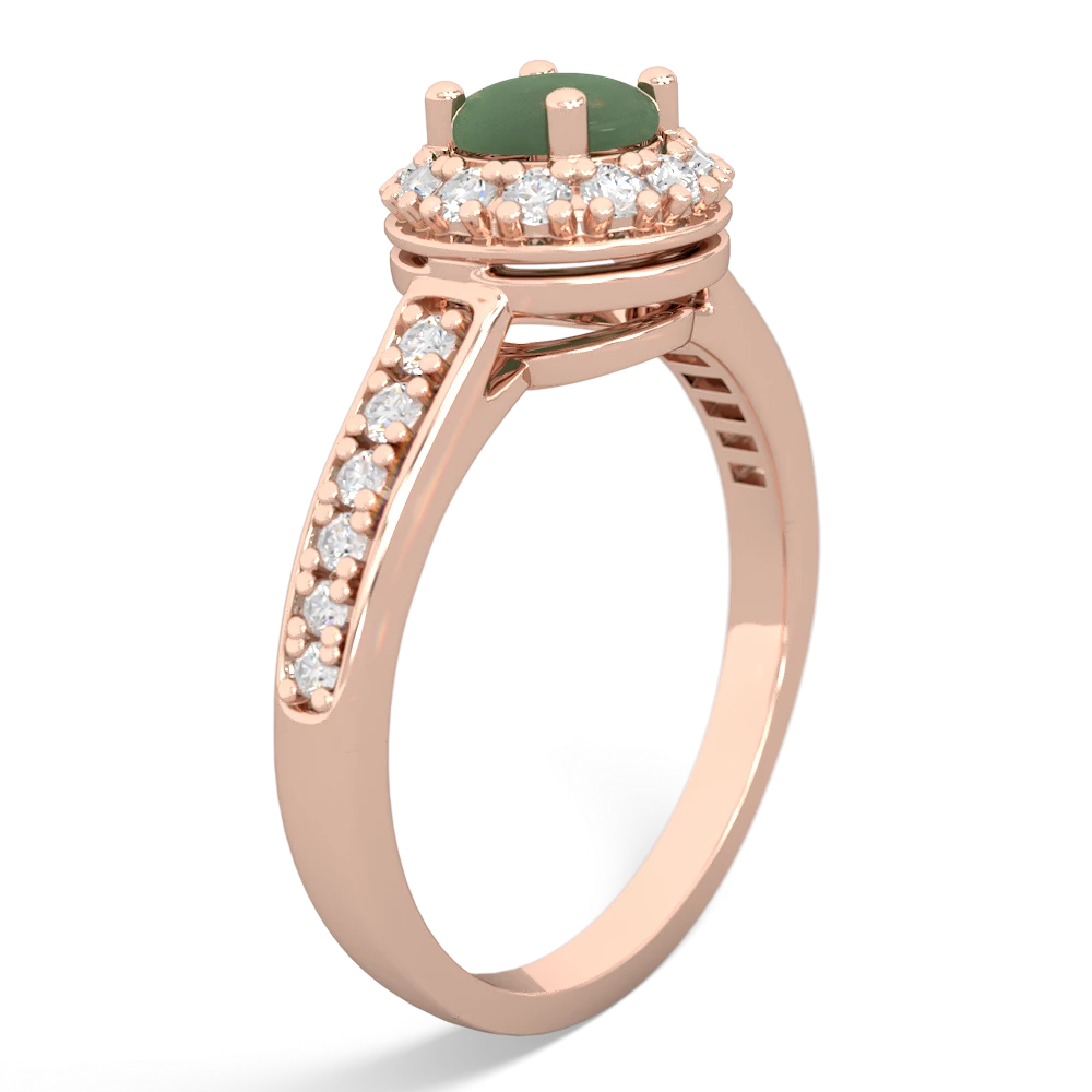 Jade Diamond Halo 14K Rose Gold ring R5370