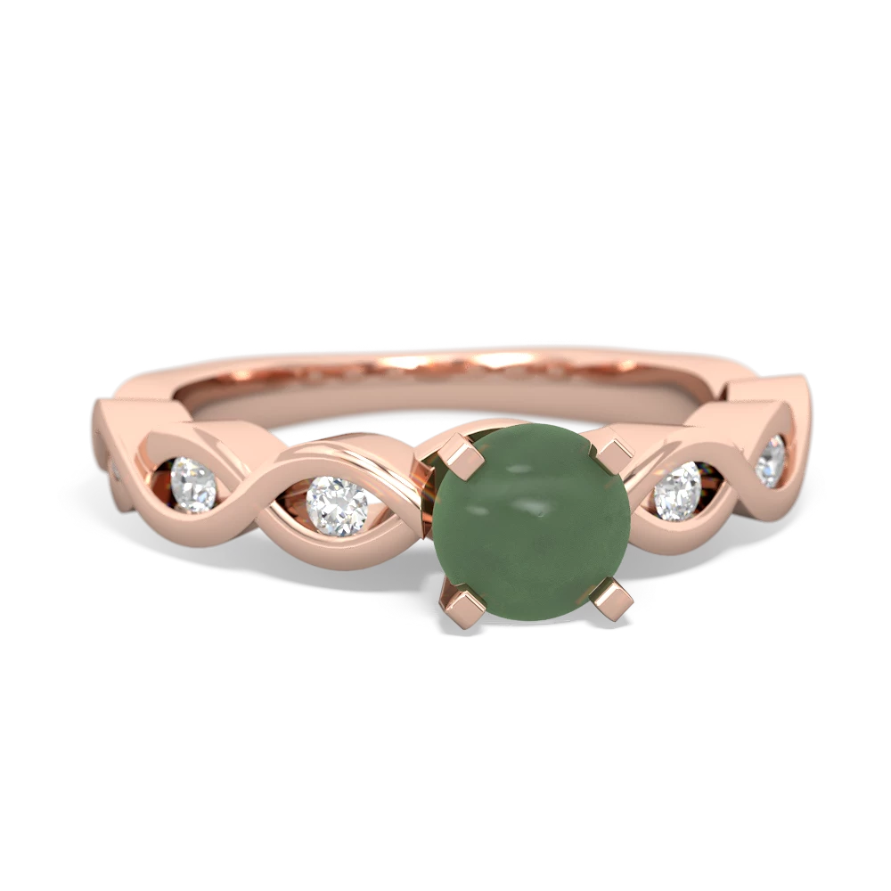 Jade Infinity 5Mm Round Engagement 14K Rose Gold ring R26315RD