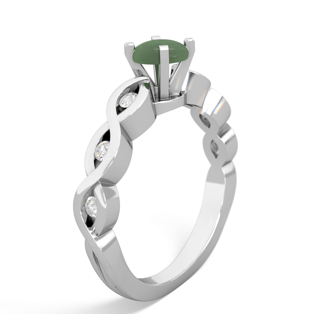 Jade Infinity 5Mm Round Engagement 14K White Gold ring R26315RD