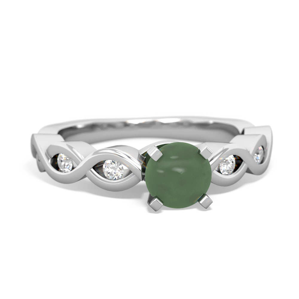 Jade Infinity 5Mm Round Engagement 14K White Gold ring R26315RD