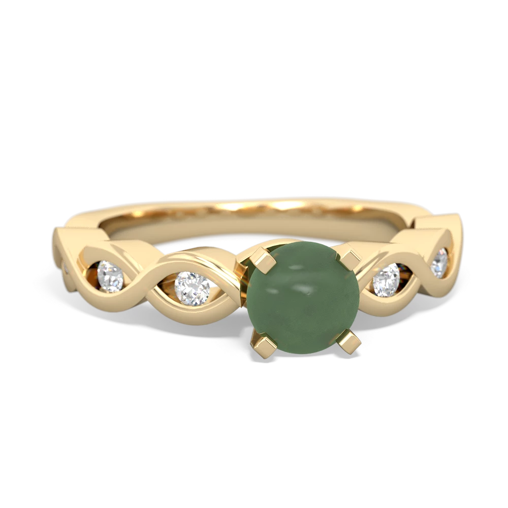 Jade Infinity 5Mm Round Engagement 14K Yellow Gold ring R26315RD