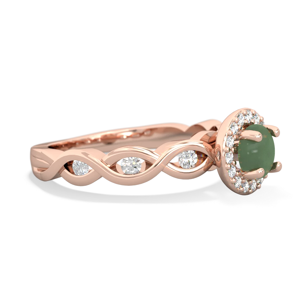 Jade Infinity Halo Engagement 14K Rose Gold ring R26315RH