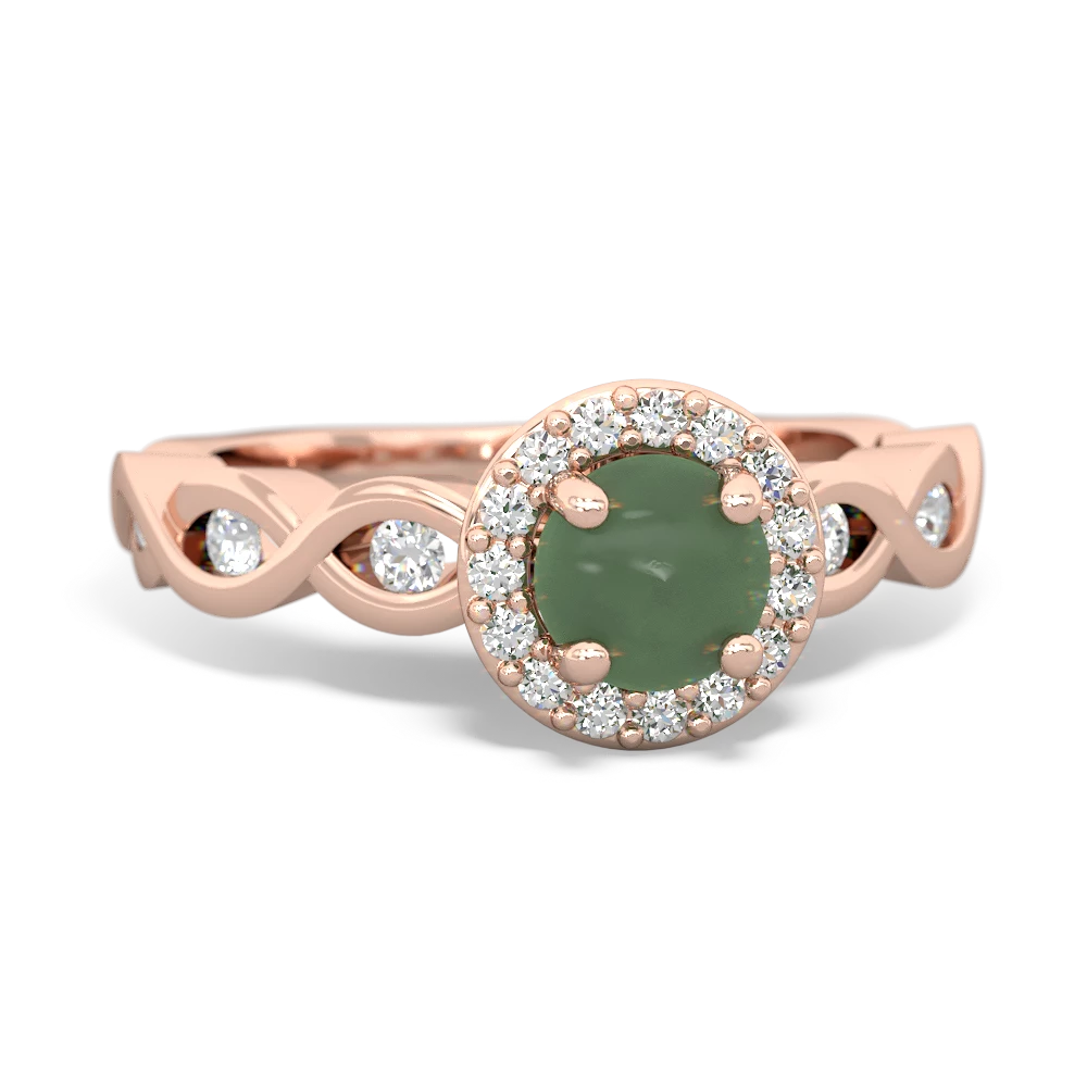 Jade Infinity Halo Engagement 14K Rose Gold ring R26315RH