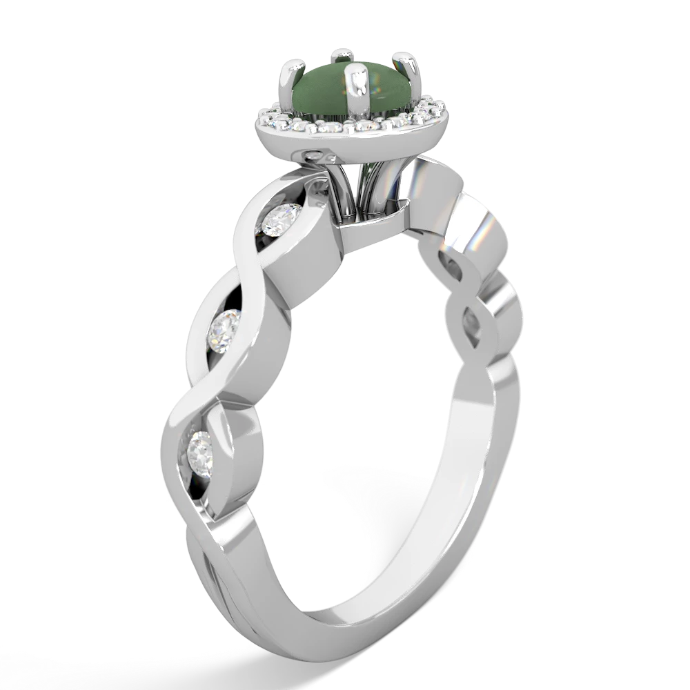 Jade Infinity Halo Engagement 14K White Gold ring R26315RH