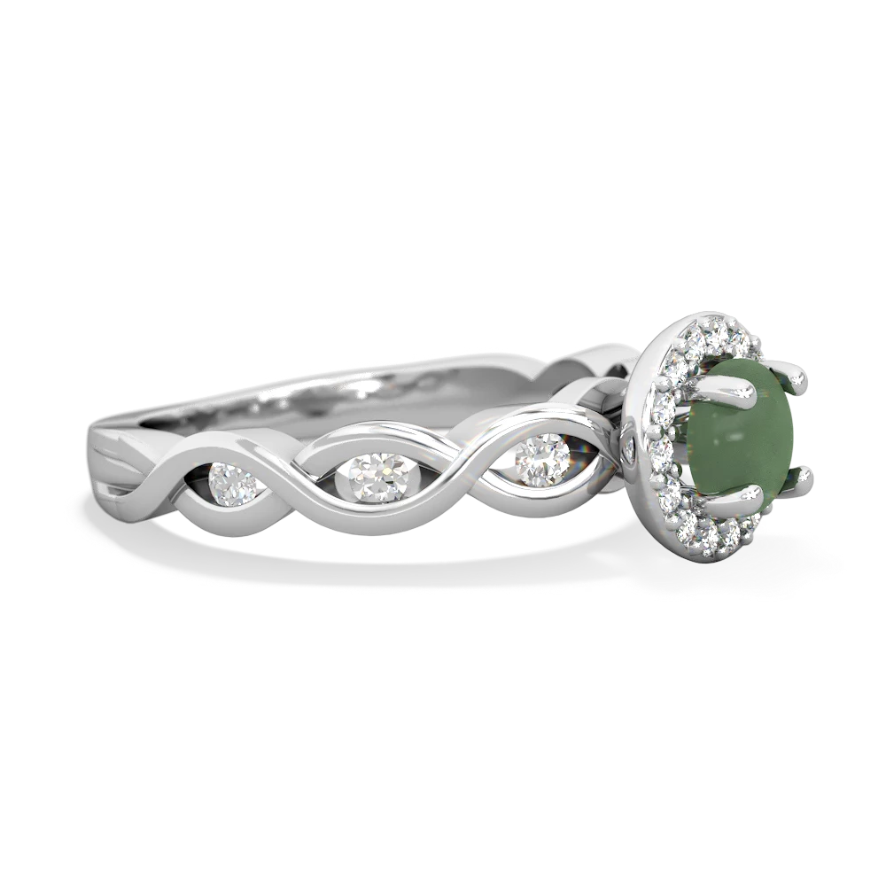 Jade Infinity Halo Engagement 14K White Gold ring R26315RH