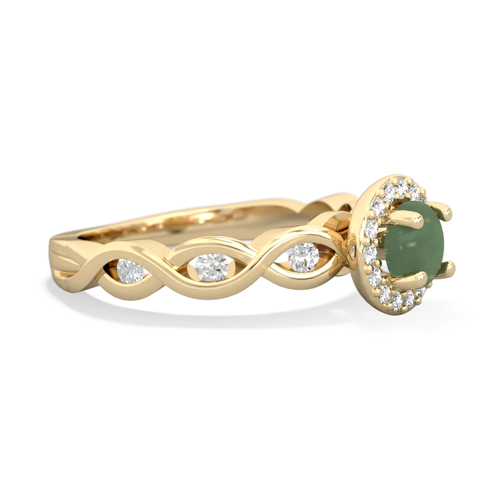 Jade Infinity Halo Engagement 14K Yellow Gold ring R26315RH