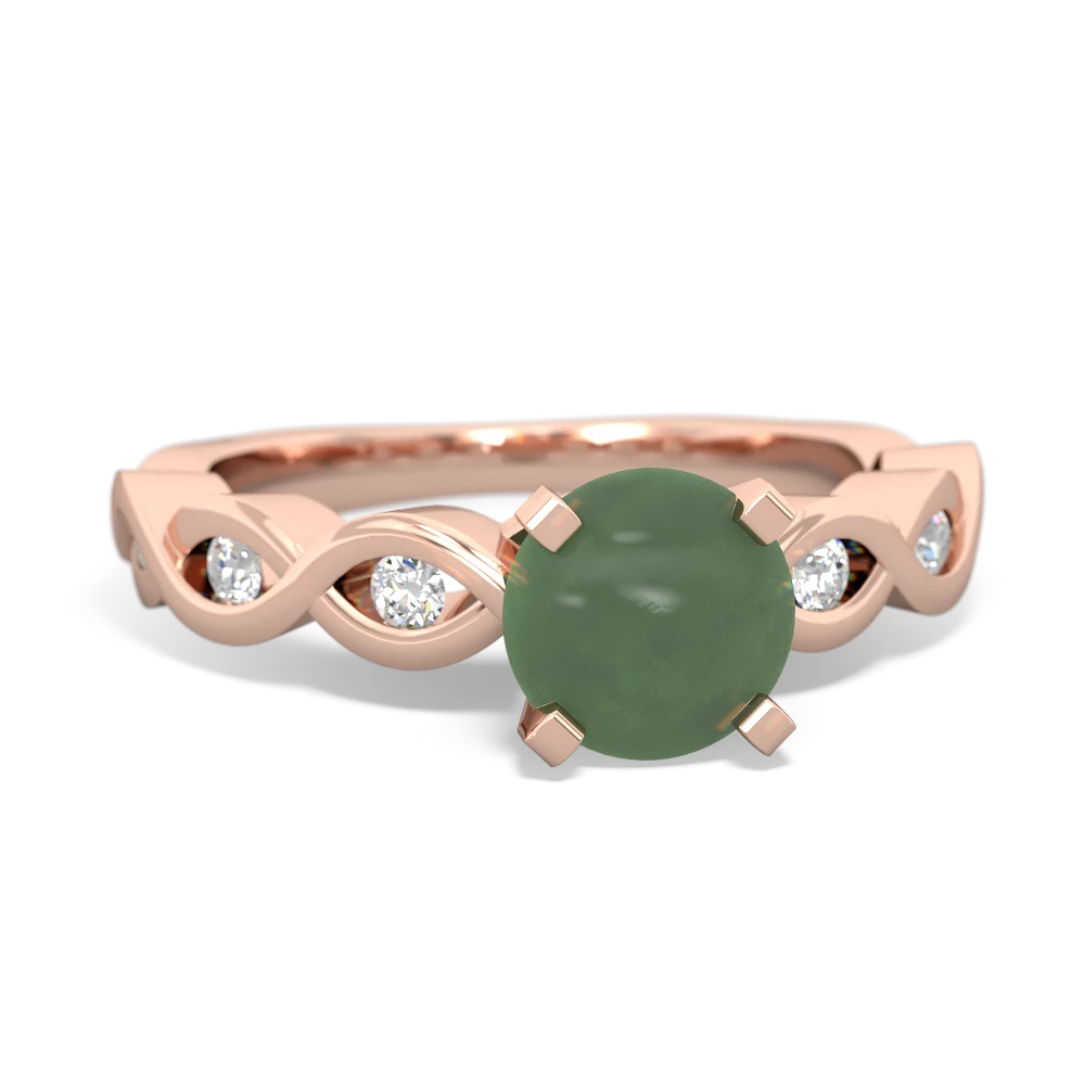 Jade Infinity 6Mm Round Engagement 14K Rose Gold ring R26316RD