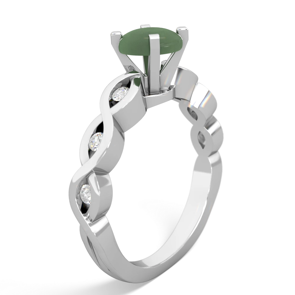 Jade Infinity 6Mm Round Engagement 14K White Gold ring R26316RD