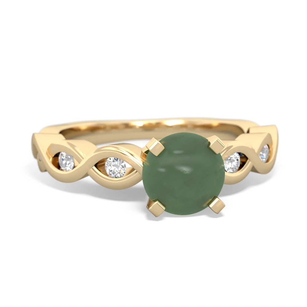 Jade Infinity 6Mm Round Engagement 14K Yellow Gold ring R26316RD