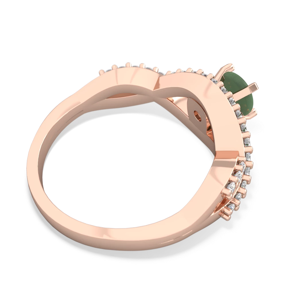 Jade Diamond Twist 5Mm Round Engagment  14K Rose Gold ring R26405RD