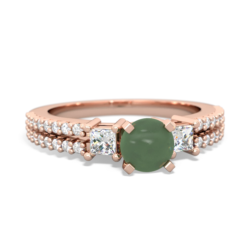 Jade Classic 5Mm Round Engagement 14K Rose Gold ring R26435RD