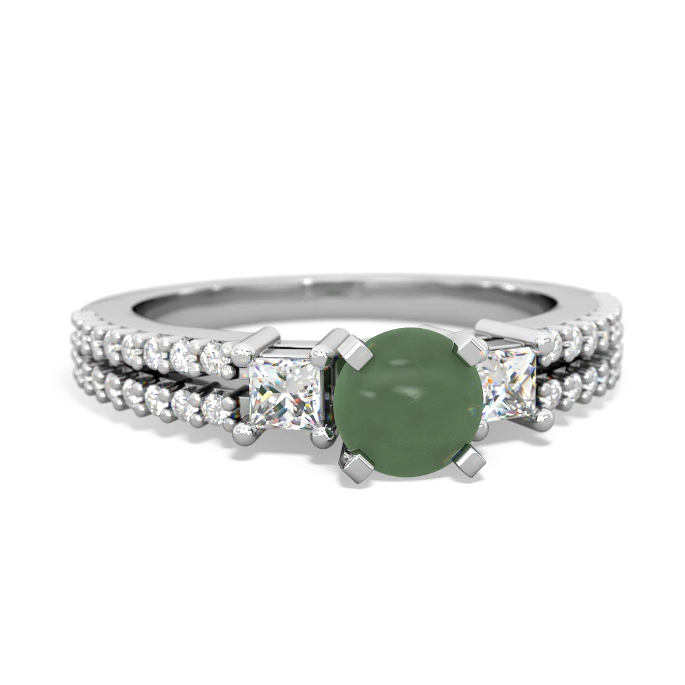 Jade Classic 5Mm Round Engagement 14K White Gold ring R26435RD