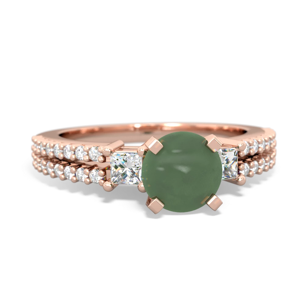 Jade Classic 6Mm Round Engagement 14K Rose Gold ring R26436RD