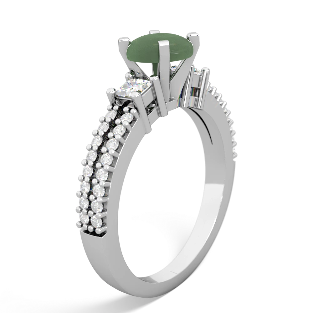 Jade Classic 6Mm Round Engagement 14K White Gold ring R26436RD