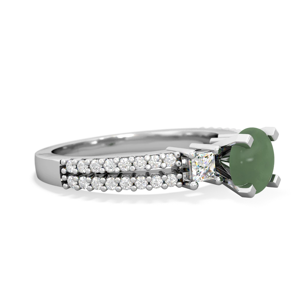 Jade Classic 6Mm Round Engagement 14K White Gold ring R26436RD