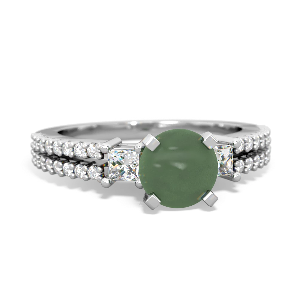 Jade Classic 6Mm Round Engagement 14K White Gold ring R26436RD