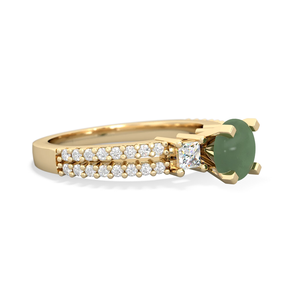 Jade Classic 6Mm Round Engagement 14K Yellow Gold ring R26436RD