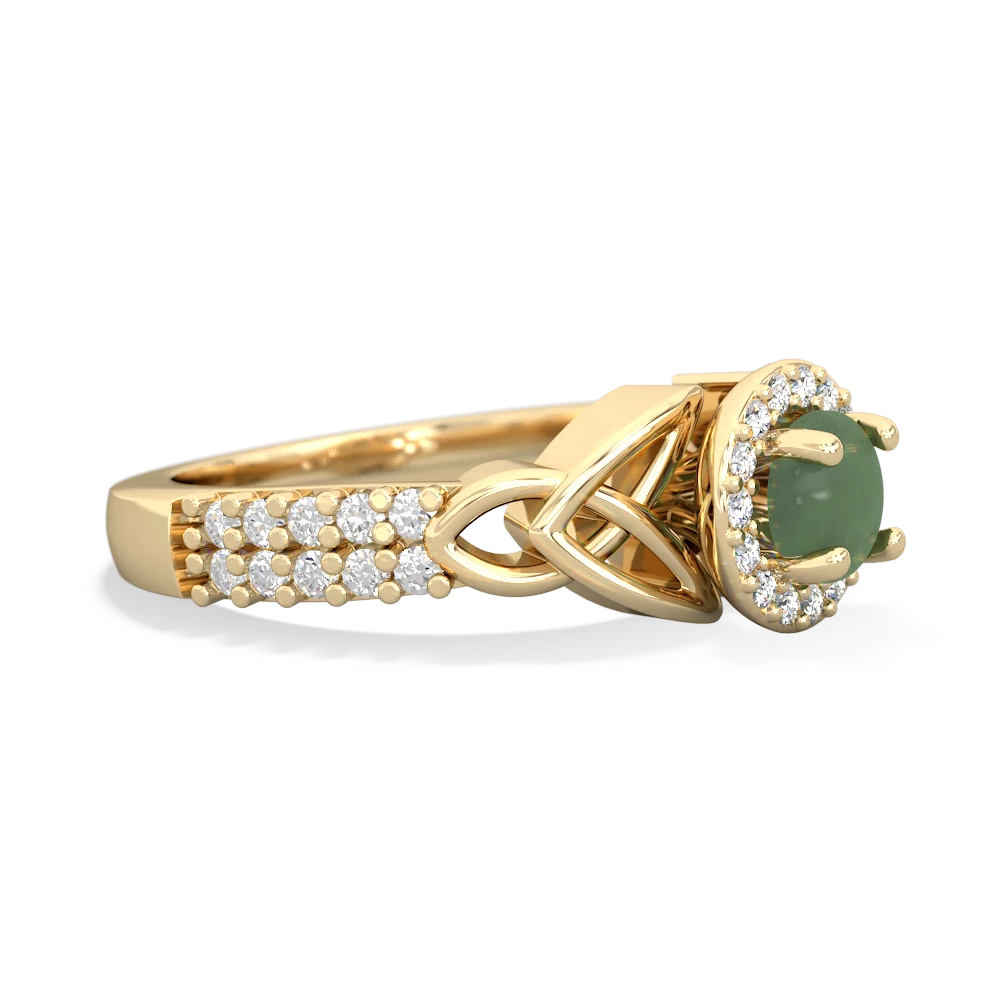 Jade Celtic Knot Halo 14K Yellow Gold ring R26445RH