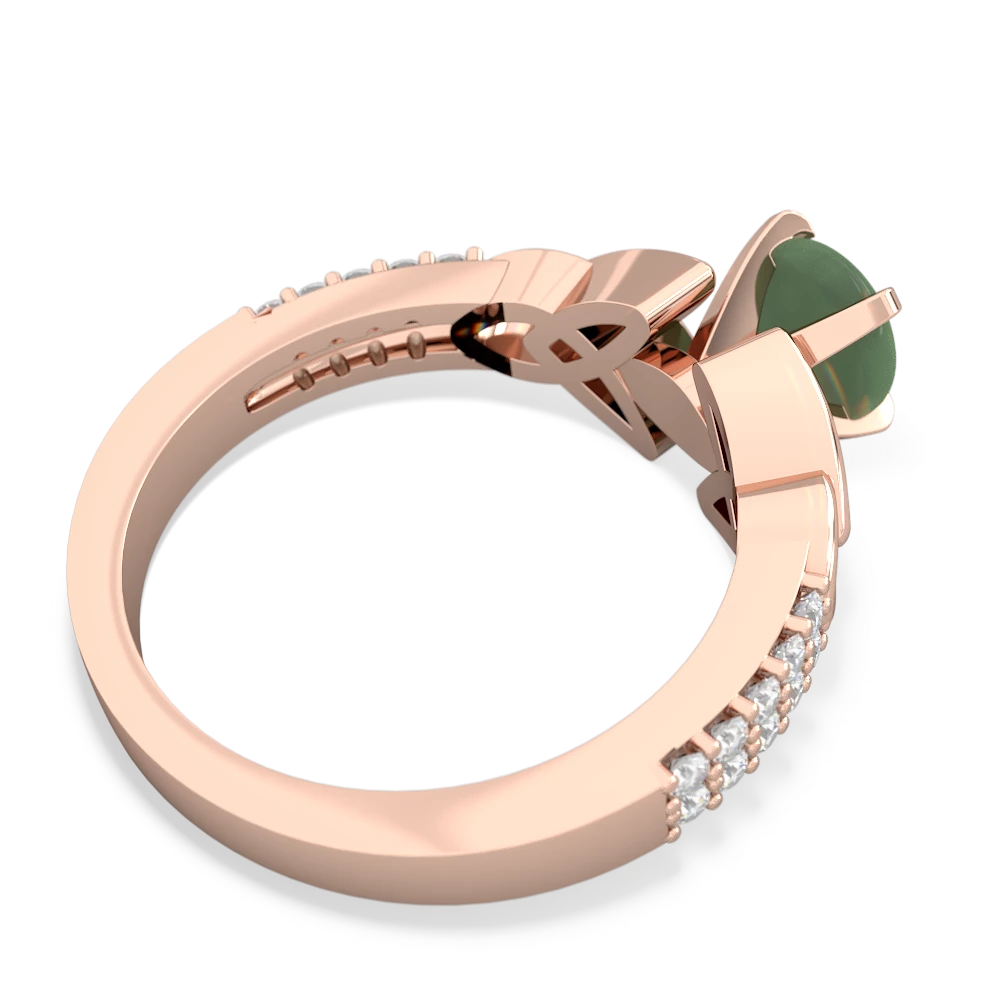 Jade Celtic Knot 6Mm Round Engagement 14K Rose Gold ring R26446RD