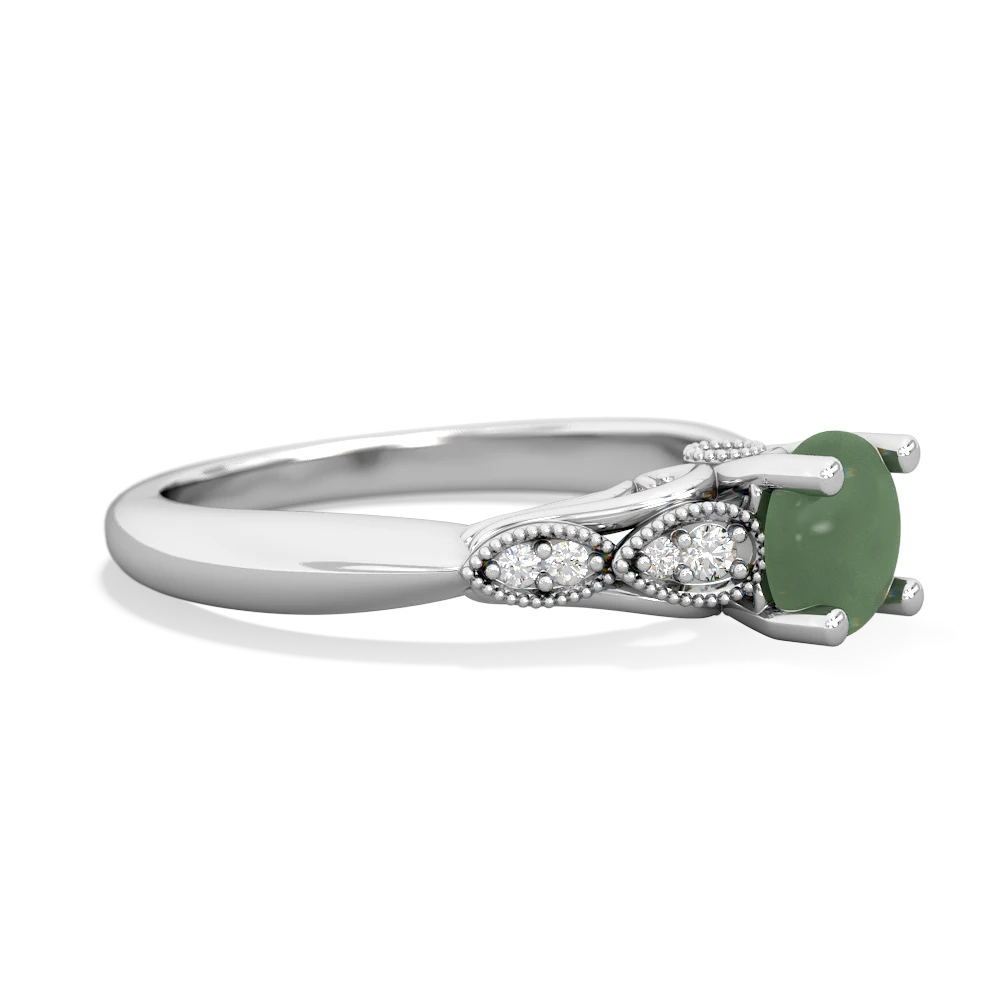 Jade Antique Elegance 14K White Gold ring R3100