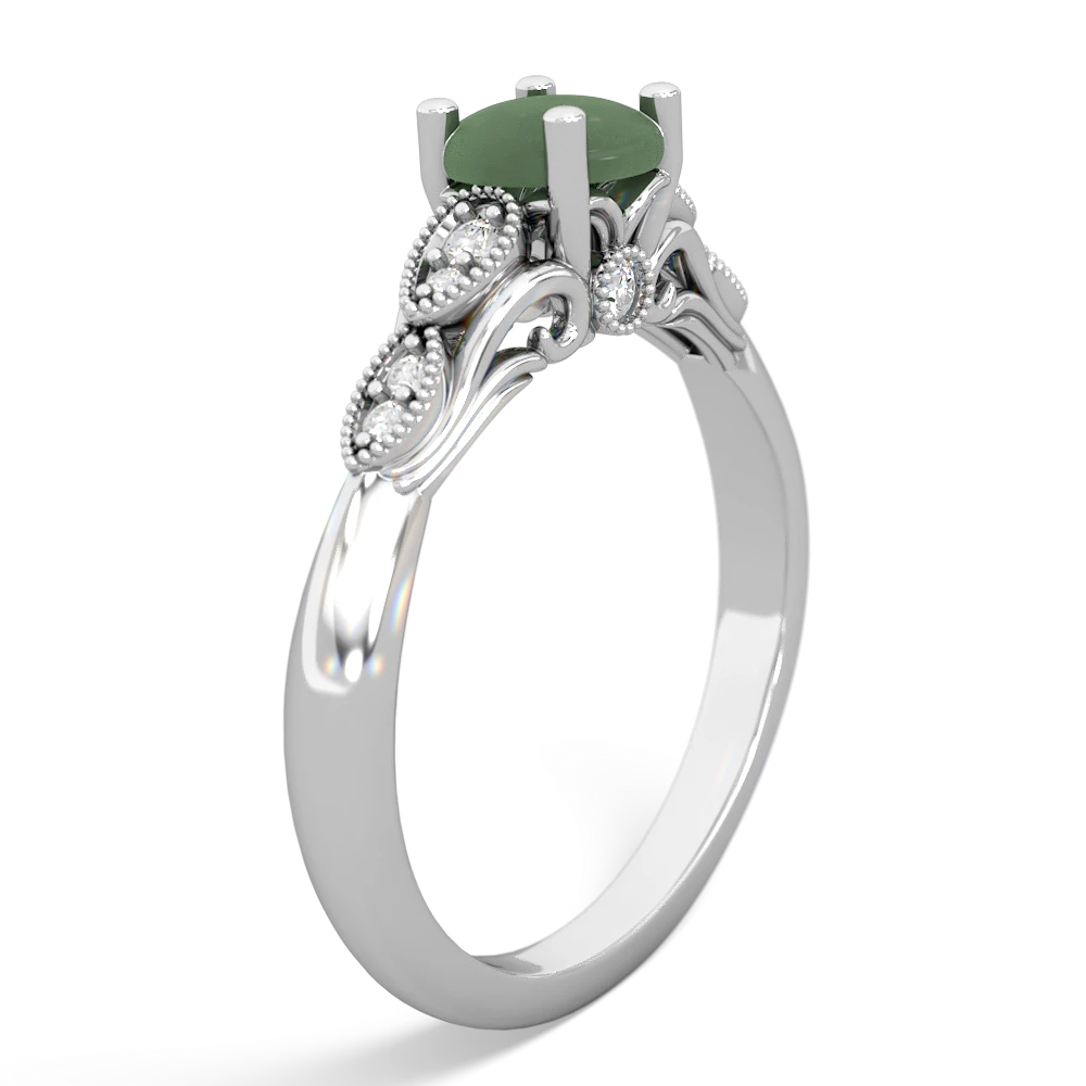 Jade Antique Elegance 14K White Gold ring R3100