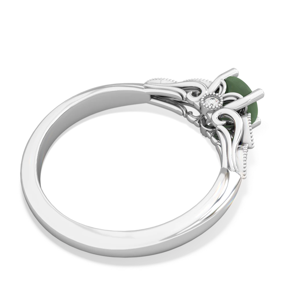 Jade Antique Elegance 14K White Gold ring R3100