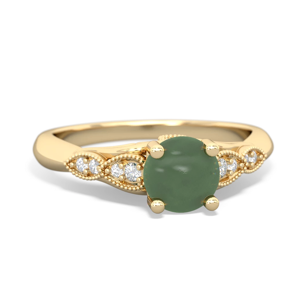 Jade Antique Elegance 14K Yellow Gold ring R3100