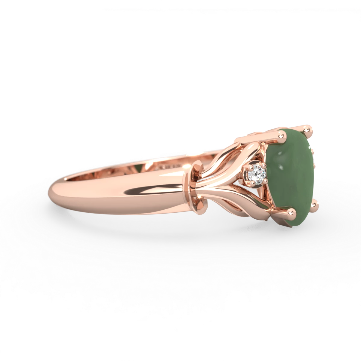 Jade Precious Pear 14K Rose Gold ring R0826