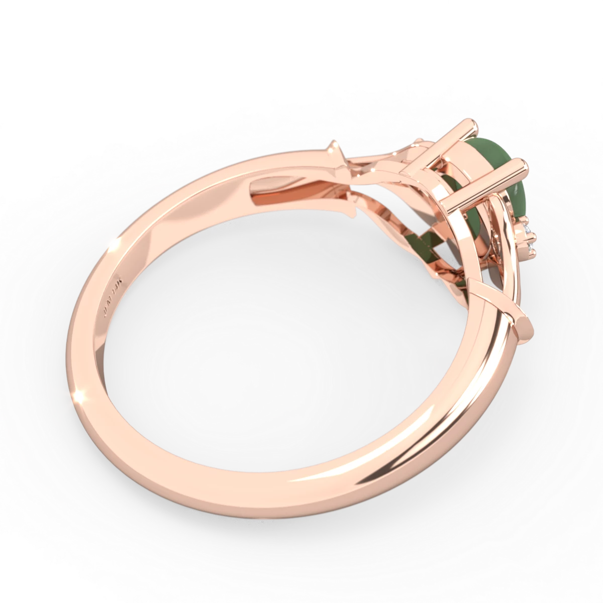 Jade Precious Pear 14K Rose Gold ring R0826