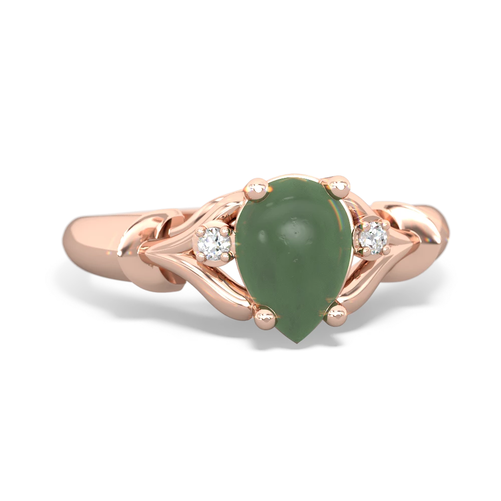 Jade Precious Pear 14K Rose Gold ring R0826