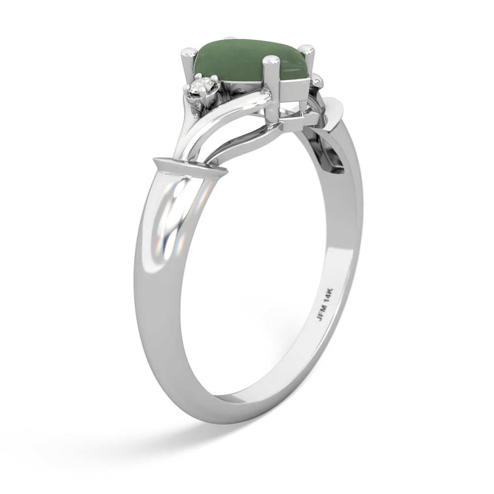 Jade Precious Pear 14K White Gold ring R0826