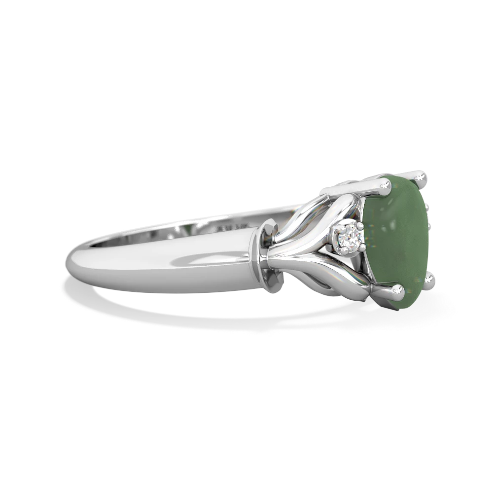 Jade Precious Pear 14K White Gold ring R0826