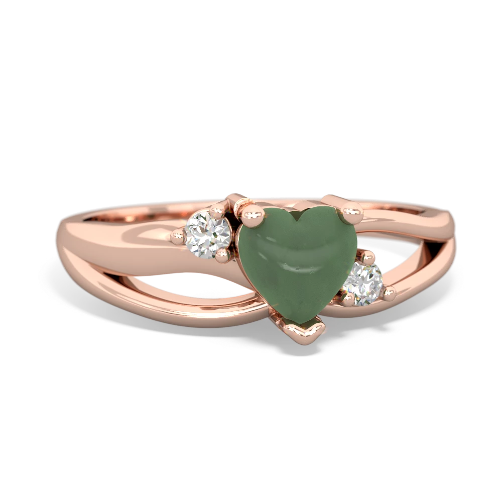 Jade Split Band Swirl 14K Rose Gold ring R2130