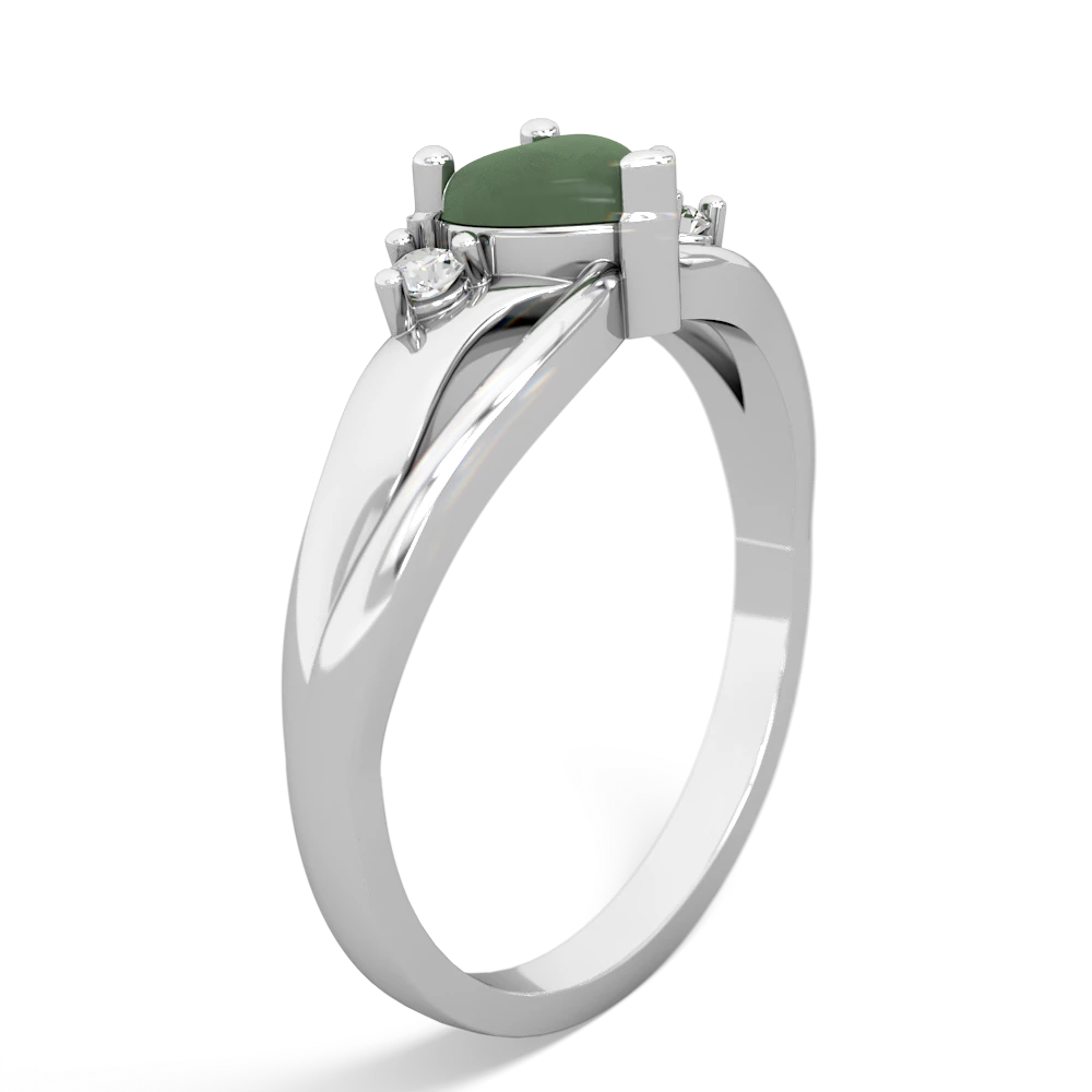 Jade Split Band Swirl 14K White Gold ring R2130