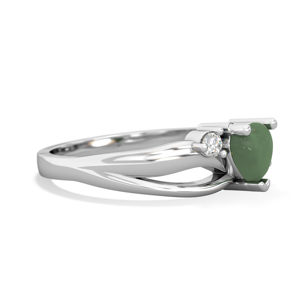 Jade Split Band Swirl 14K White Gold ring R2130