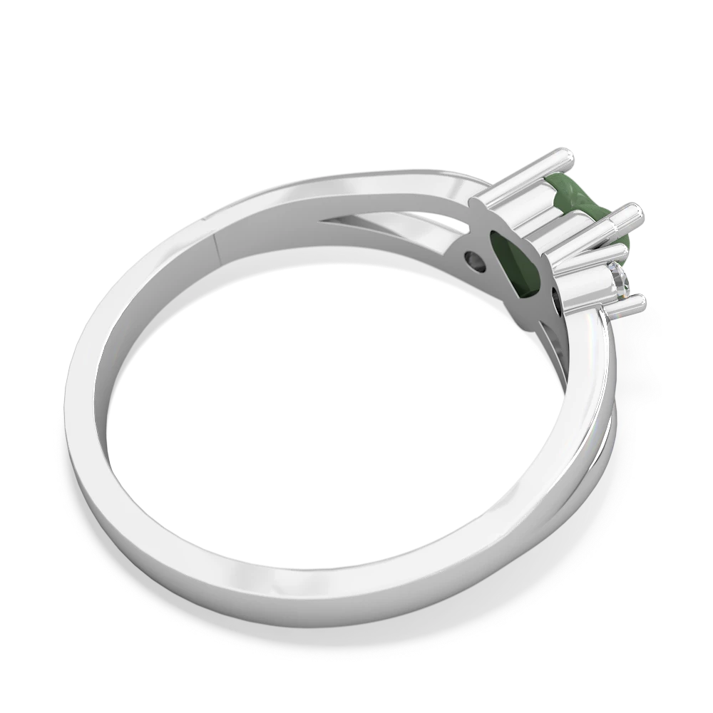 Jade Split Band Swirl 14K White Gold ring R2130