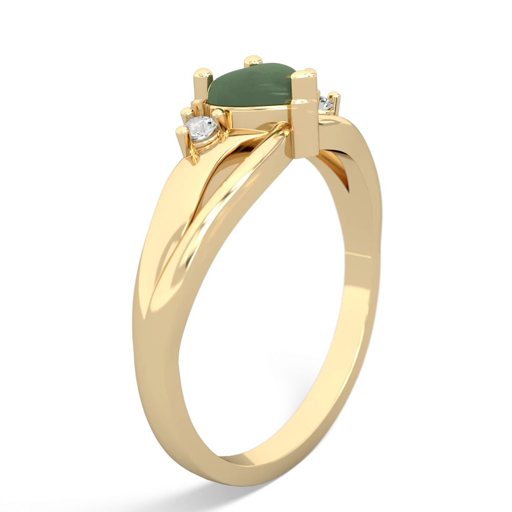 Jade Split Band Swirl 14K Yellow Gold ring R2130