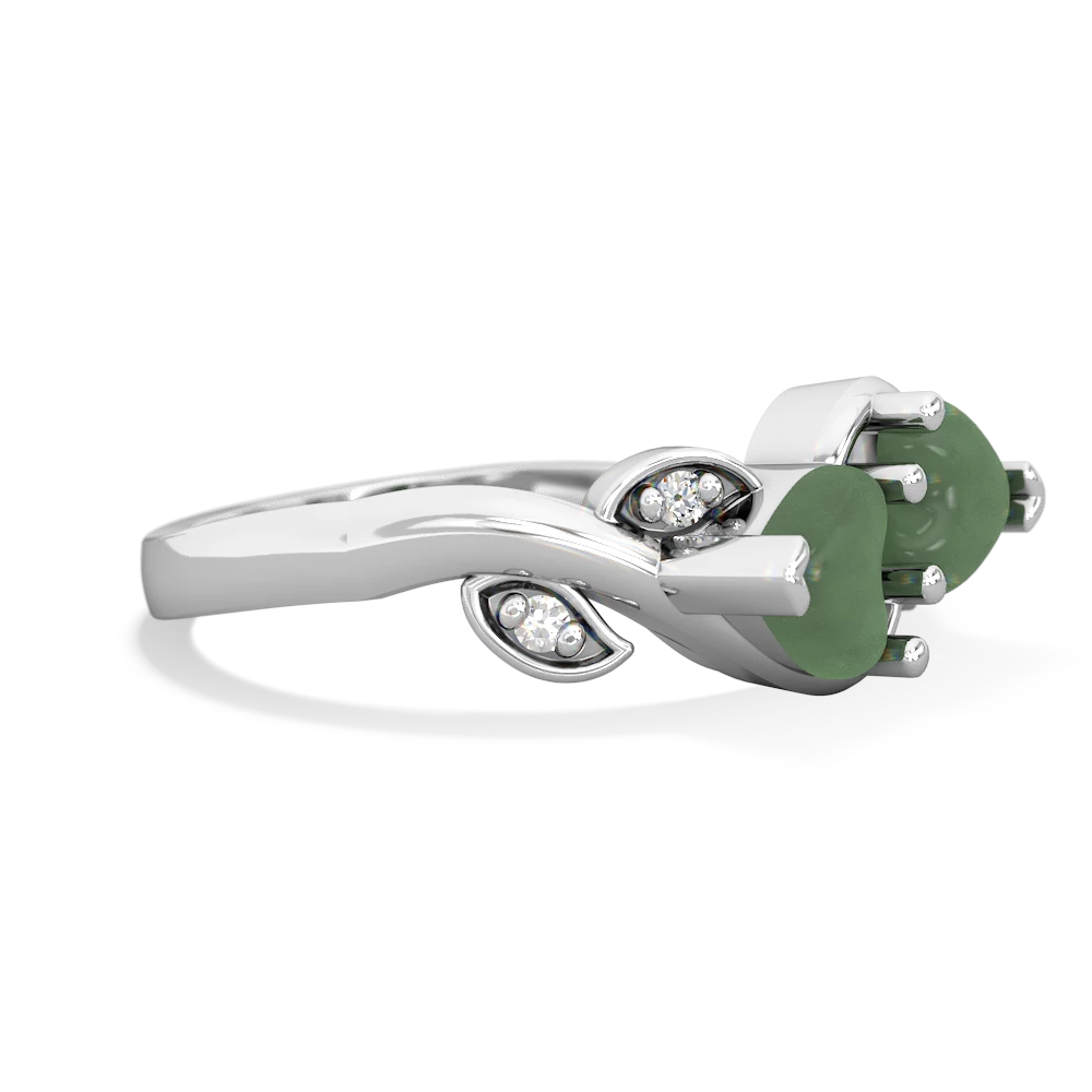 Jade Floral Elegance 14K White Gold ring R5790