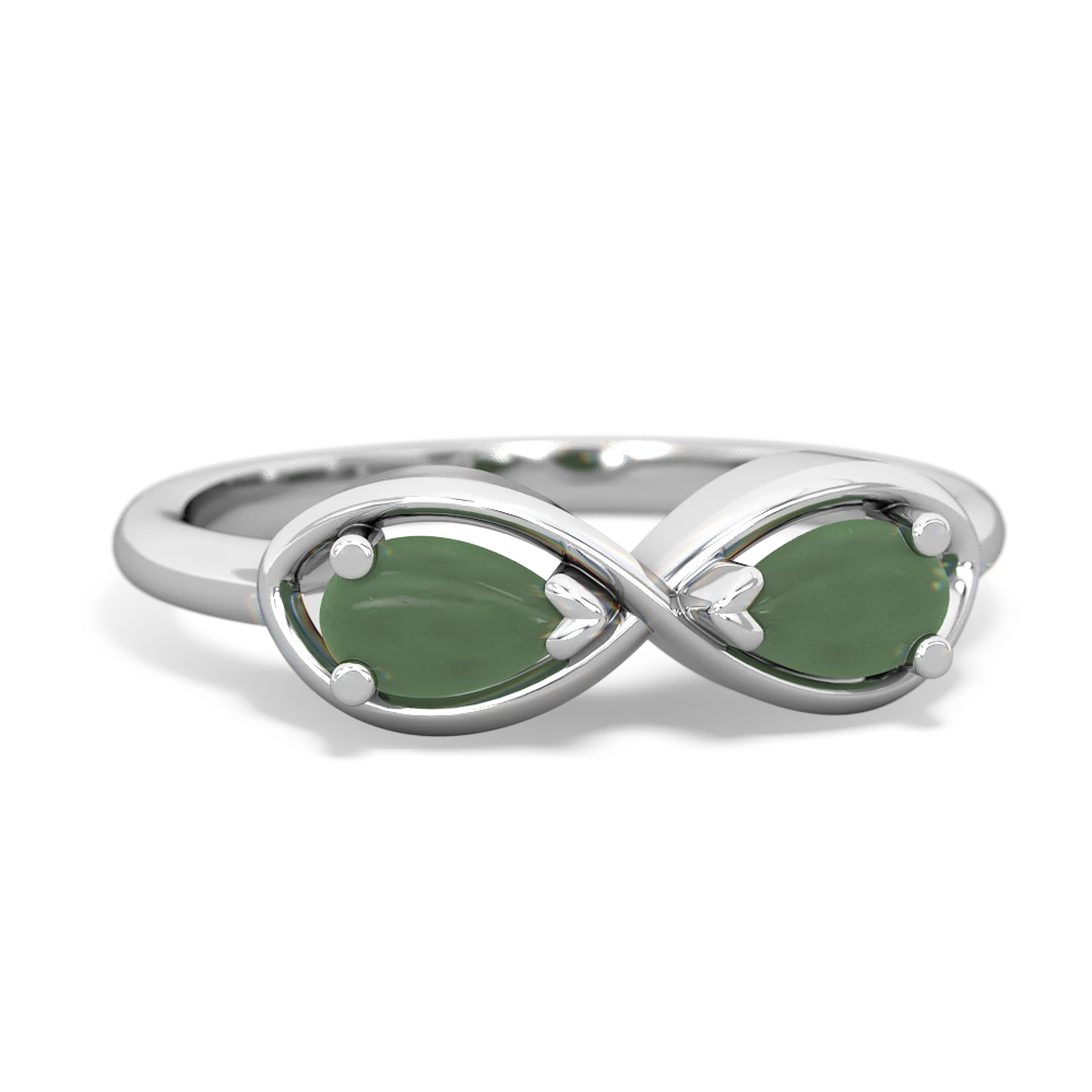 Jade Infinity 14K White Gold ring R5050