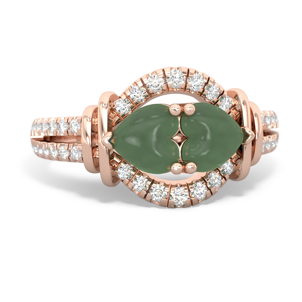 Jade Art-Deco Keepsake 14K Rose Gold ring R5630