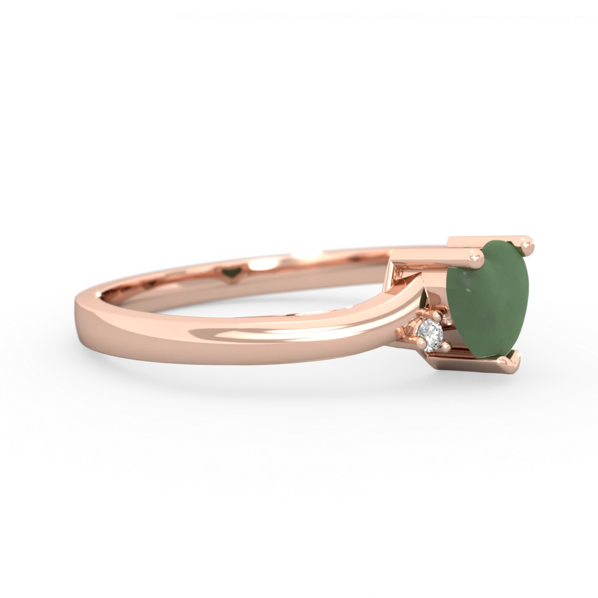 Jade Delicate Heart 14K Rose Gold ring R0203