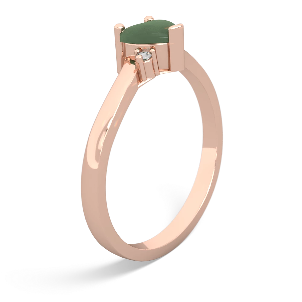 Jade Delicate Heart 14K Rose Gold ring R0203