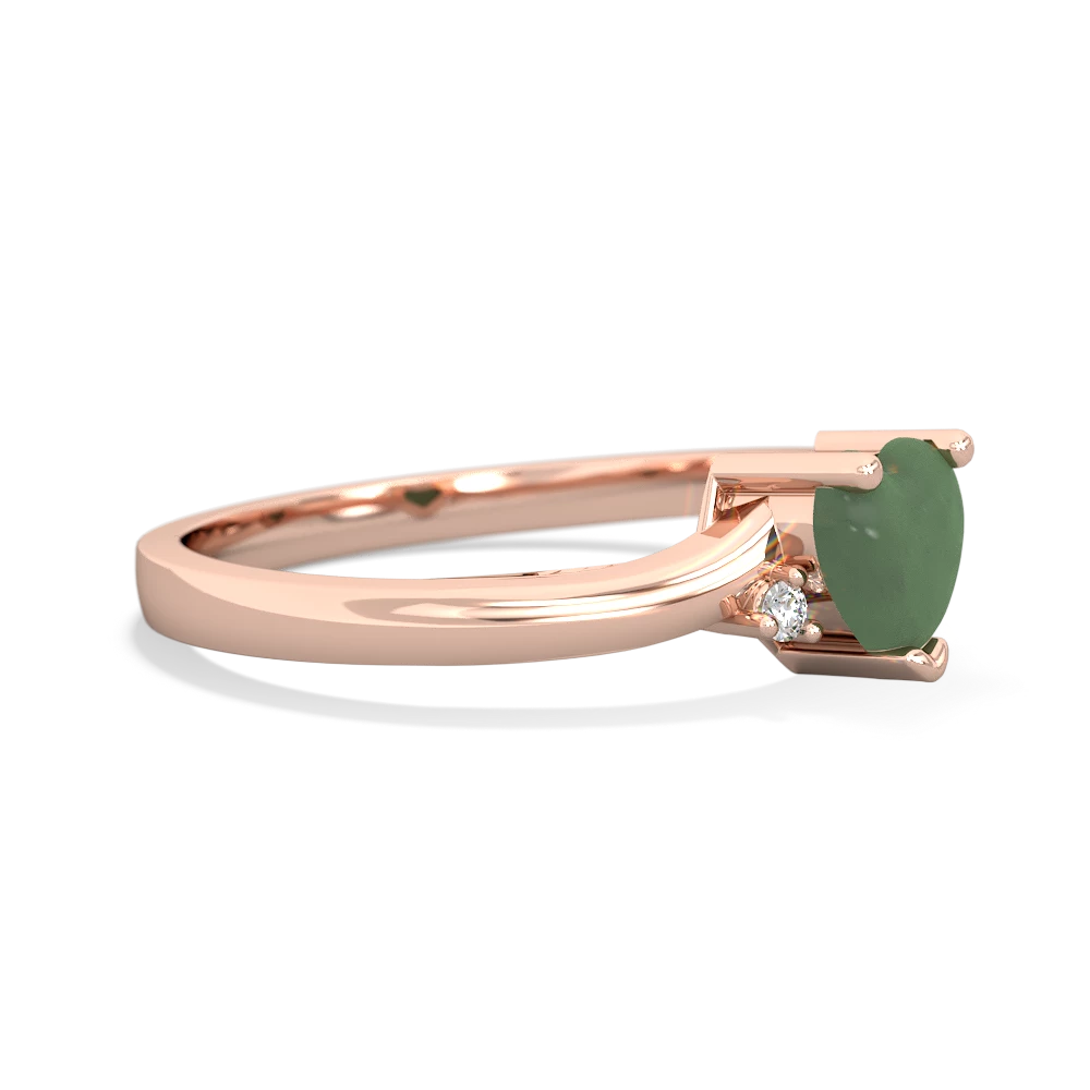 Jade Delicate Heart 14K Rose Gold ring R0203