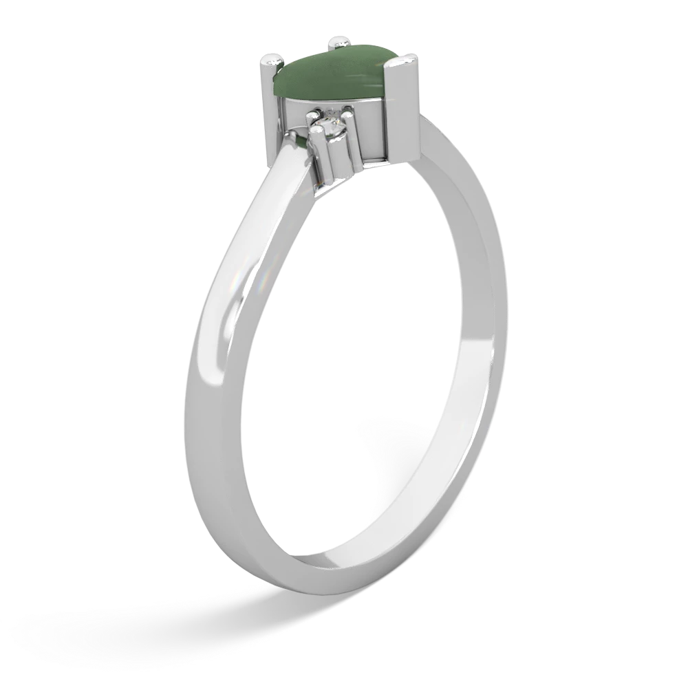 Jade Delicate Heart 14K White Gold ring R0203