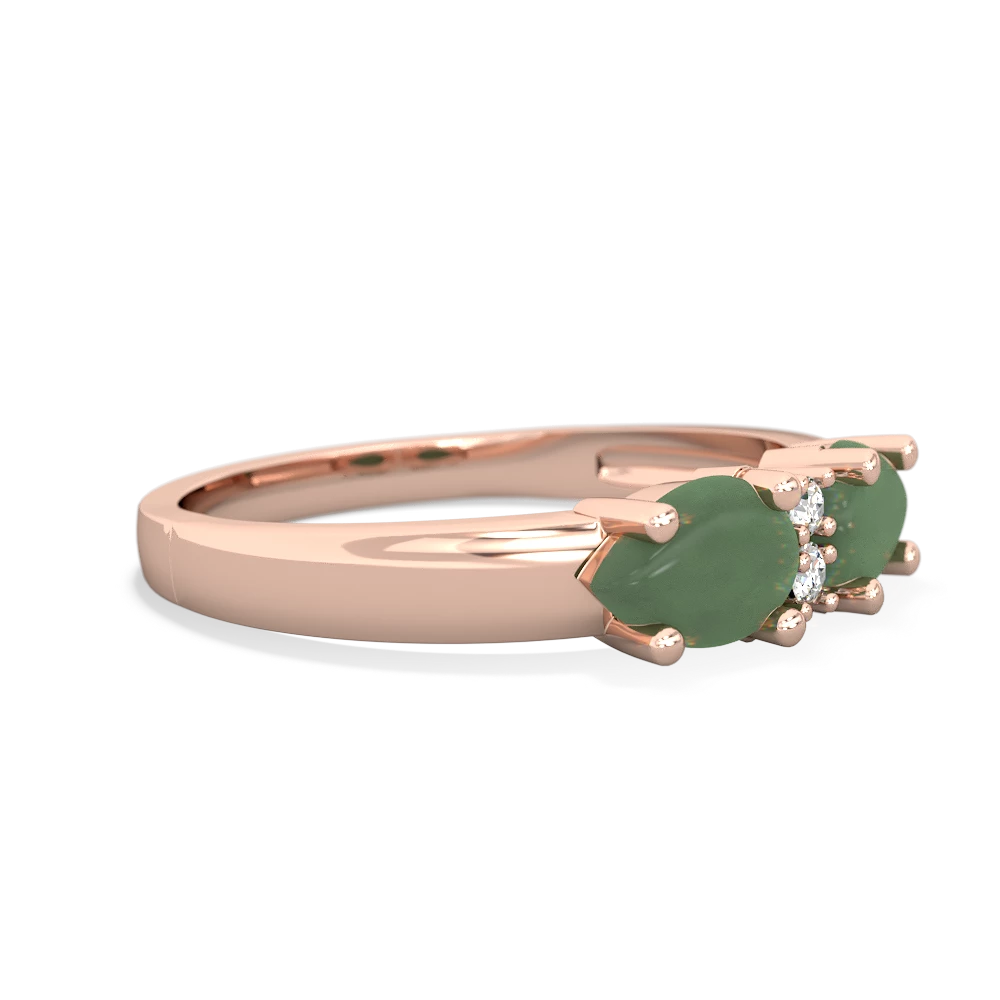 Jade Pear Bowtie 14K Rose Gold ring R0865