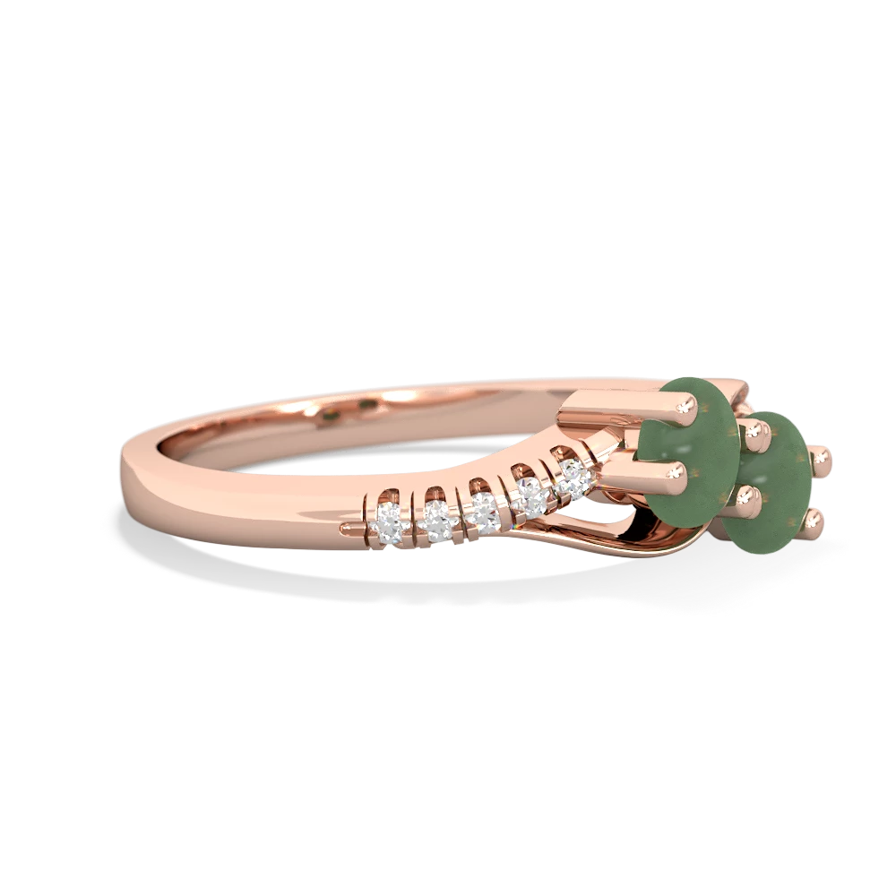 Jade Infinity Pave Two Stone 14K Rose Gold ring R5285