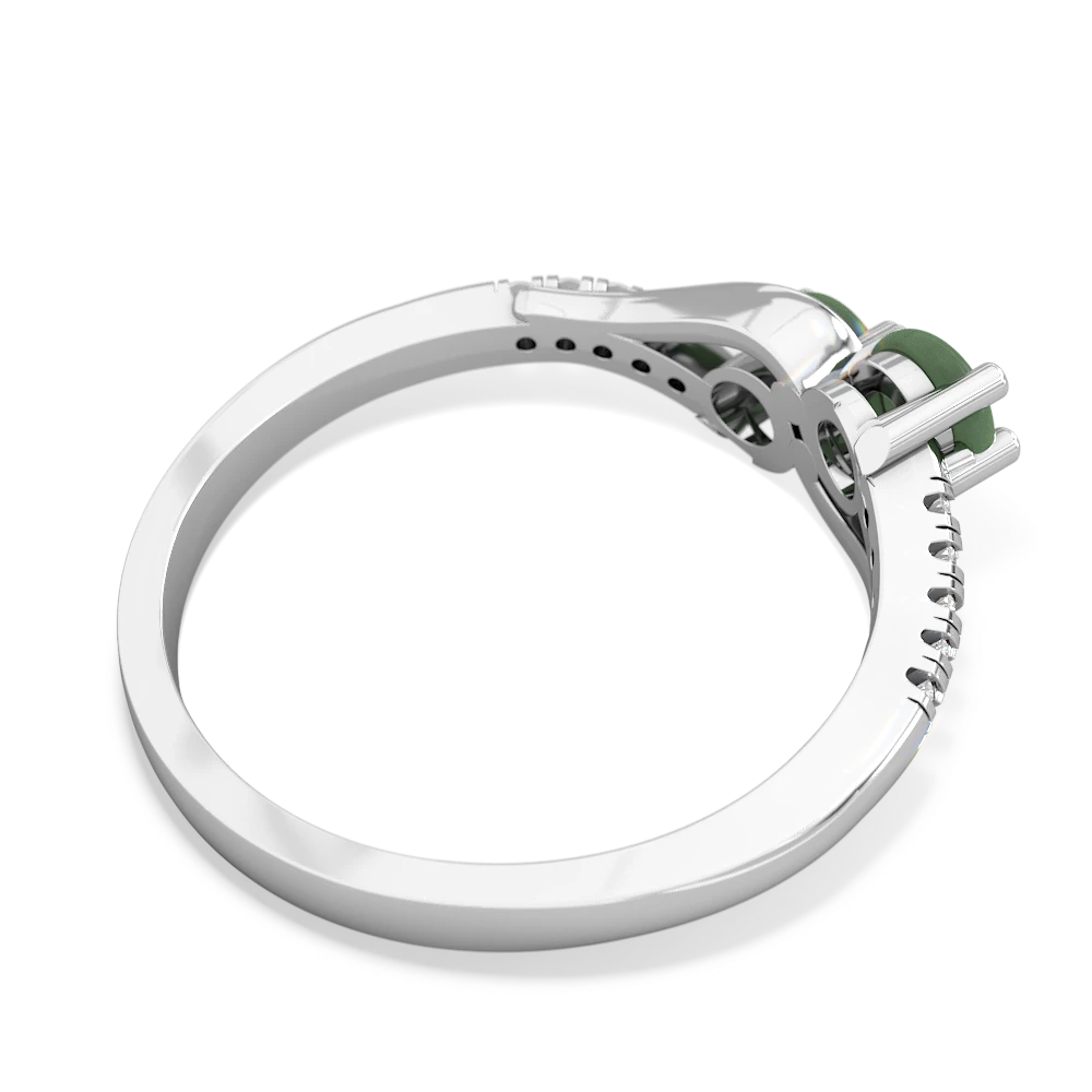 Jade Infinity Pave Two Stone 14K White Gold ring R5285